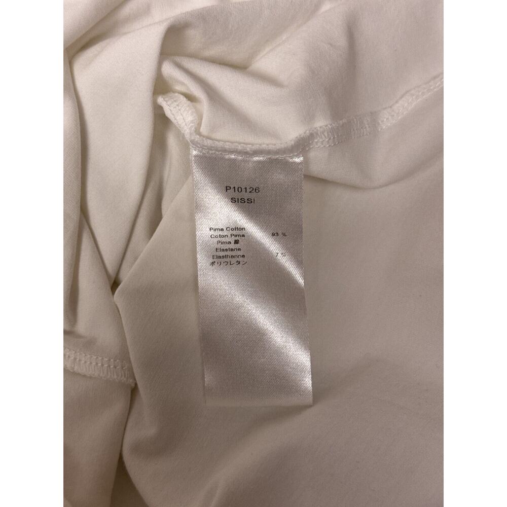 Anne Fontaine Dress 38 / US 6 Womens White Pima Cotton Stretch Pleated - Picture 9 of 9